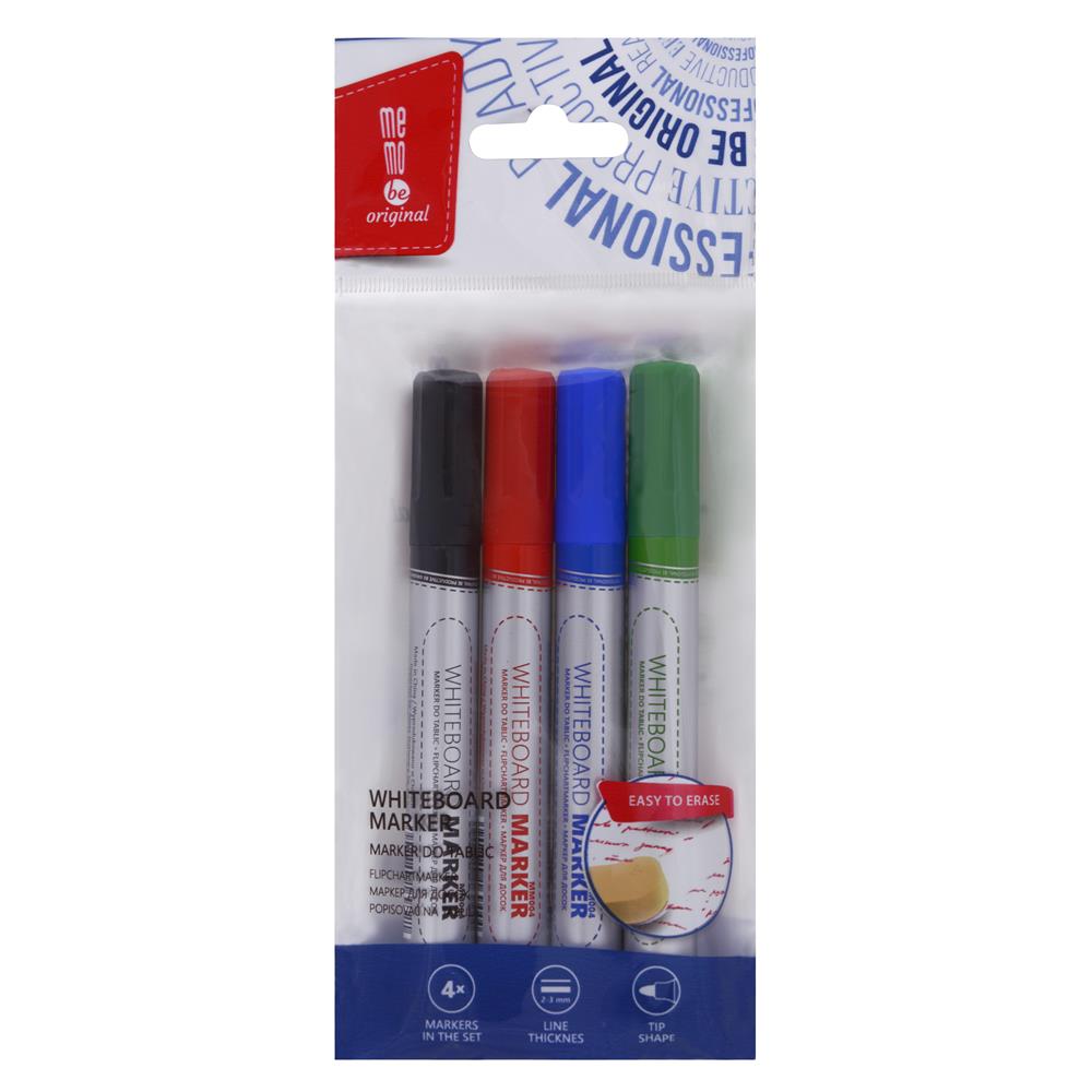 Whiteboard Marker im 4er Set- 2-3 mm große Runde Spitze