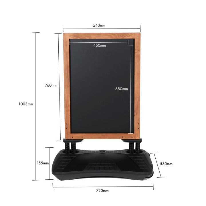 Kundenstopper WindPro WOOD - Mit magnethaftender Kreidetafel