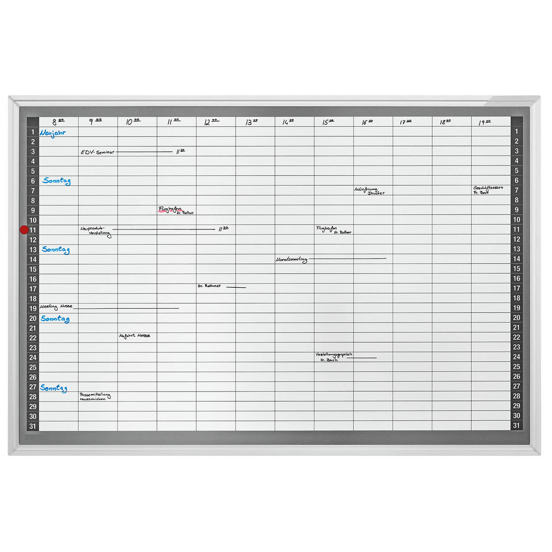 Monatsterminplaner - horizontale Planungstafel für Monate - MONTHLY HORIZON